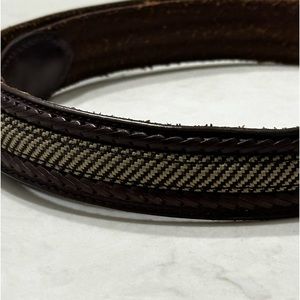 Brighton Belt Brown Leather with Inlay Men 36 Brass Tone Buckle P2707
